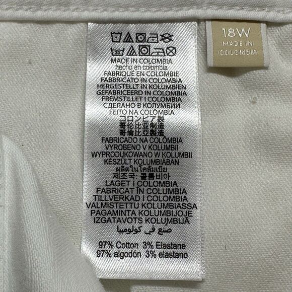 Michael Kors Selma Skinny Jeans Women Plus Sz 18W White Minimalist Comfy Casual - Picture 11 of 15